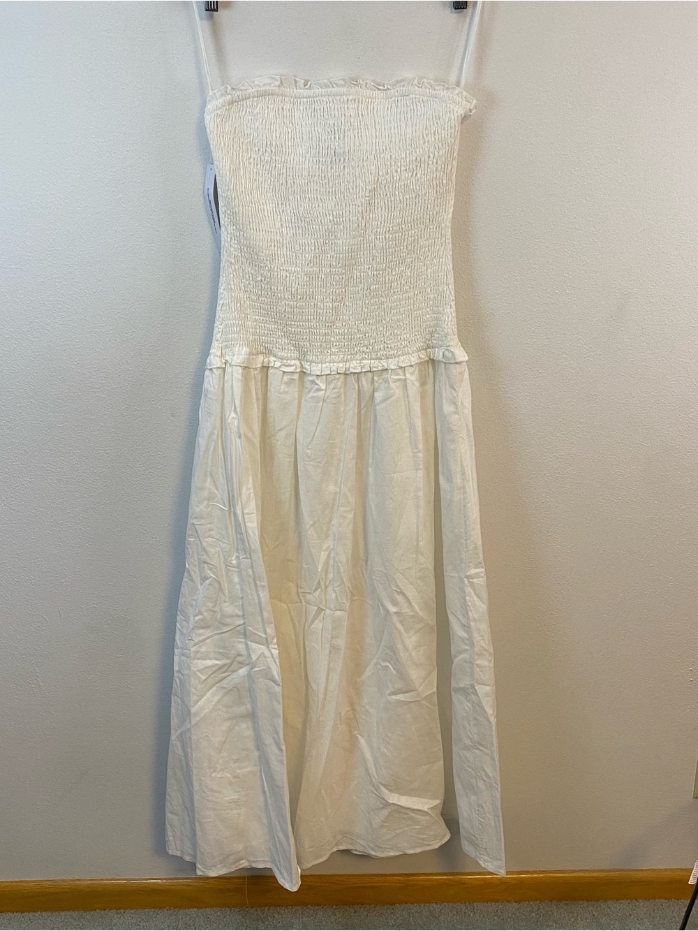 Princess Polly Tinsie Strapless Maxi Dress White Ruffle Bridal Vacation Womens 6